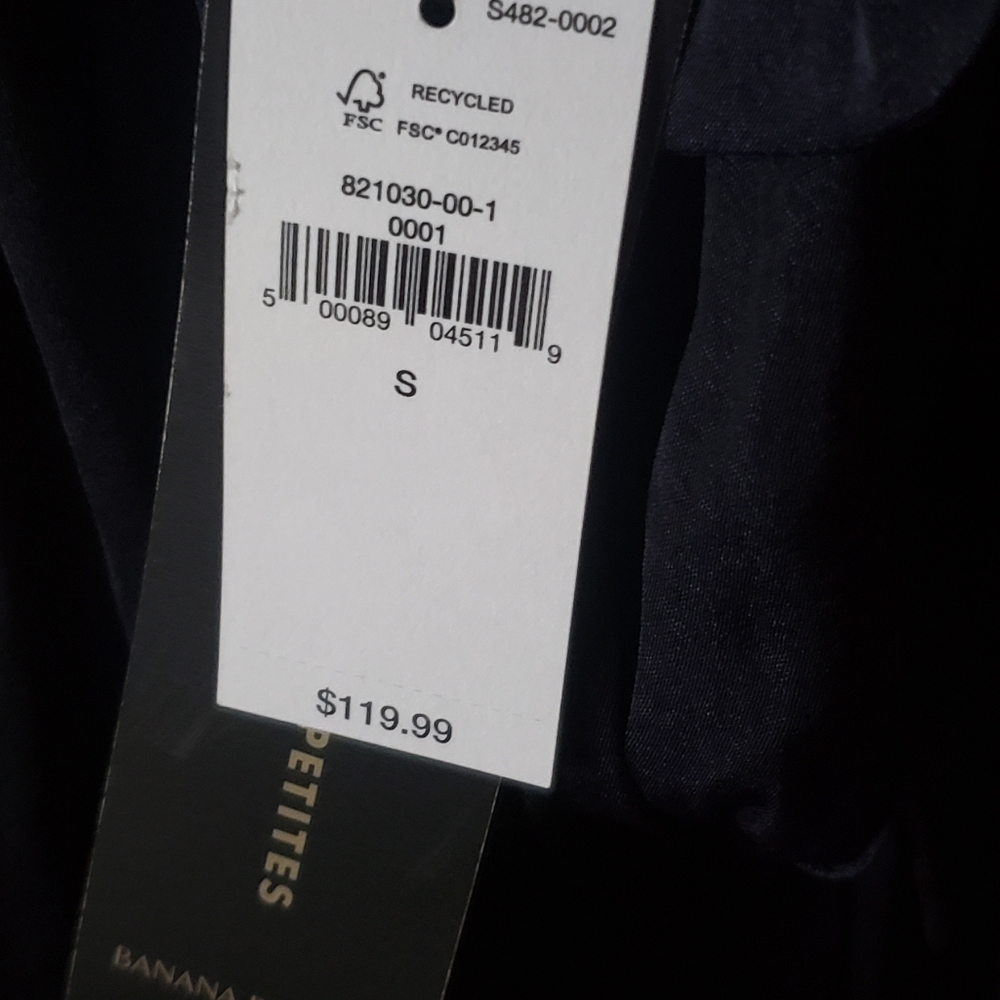 Banana Republic Tie Back Satin Mini Swing Dress (S) NWT Navy REALLY SEXY !! - Picture 5 of 9